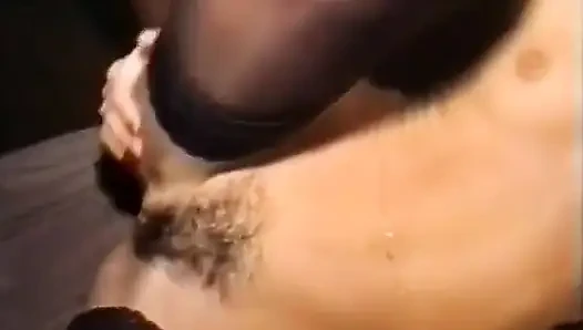 A hot blonde blonde girl fucked by a black guy and the waiter at a club!
