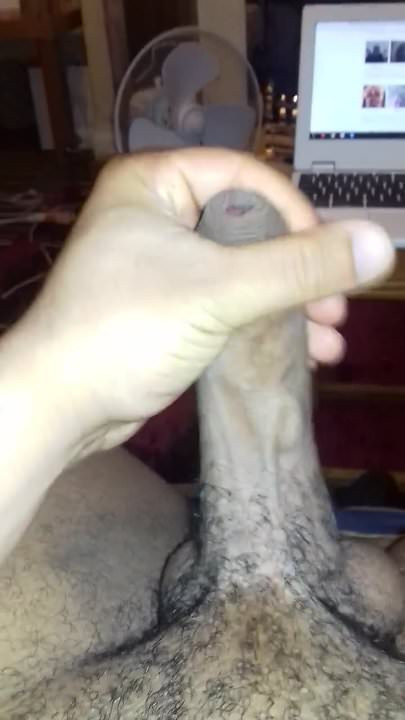 Wanking my big black cock