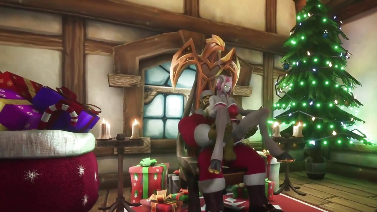 Sexy Demon Girl Rides Orc Santa's Dick : Warcraft Parody