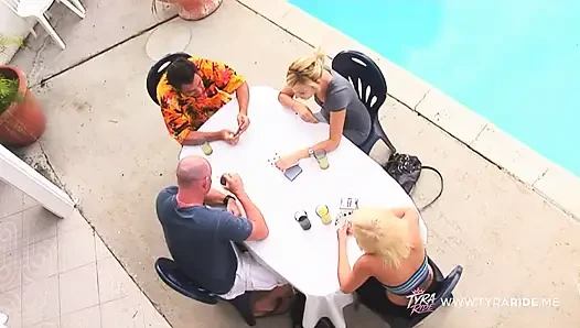 Blonde Milf Gets Intimate Outdoors with Bald Muscular Stud