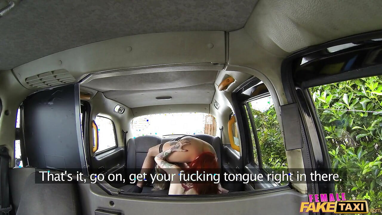 Female Fake Taxi - Blonde Lesbian Cab Driver Dominates Tattooed Redhead