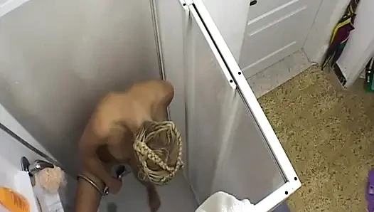 Two Blondes Wet Shower Touching and Body Play