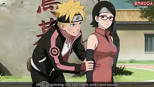 Naruto: Boruto ve Sarada - derin sert eğitim yanlış gidiyor (sansürsüz hentai)