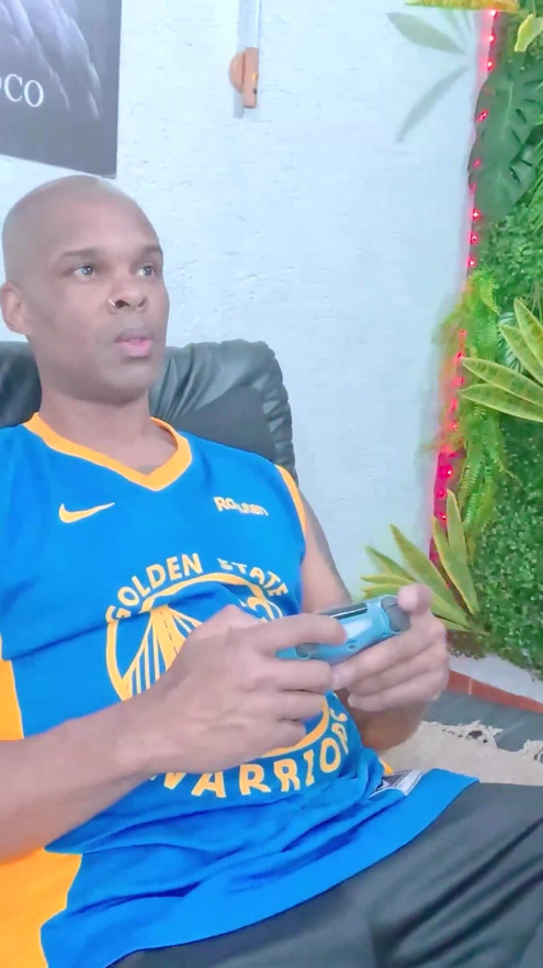 Delicious Black Brazilian Sucks Black Guy's Cock While He Plays Video Games