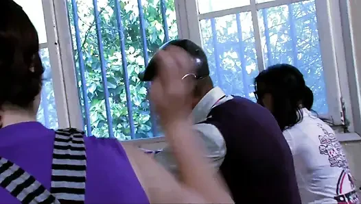 The sexy teacher has a special duty for a dumb collegeboy