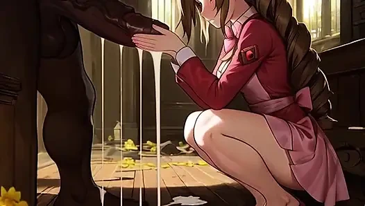 Aerith сосет большие черные в ее заброшенной церкви