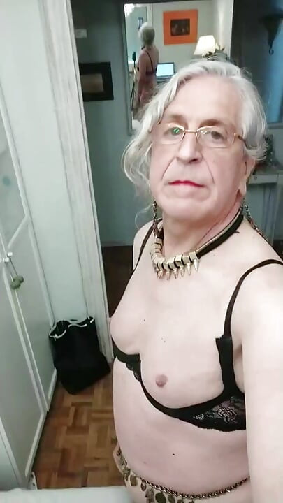 A Transsexual Whore Shows off on the Terrace