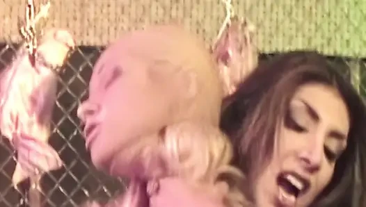 Blonde Gives Sloppy Blowjob and Takes Hard Penetration Outdoors