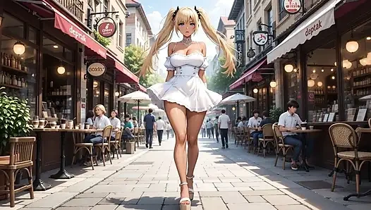 A walk with Rumi. She plays with her pussy