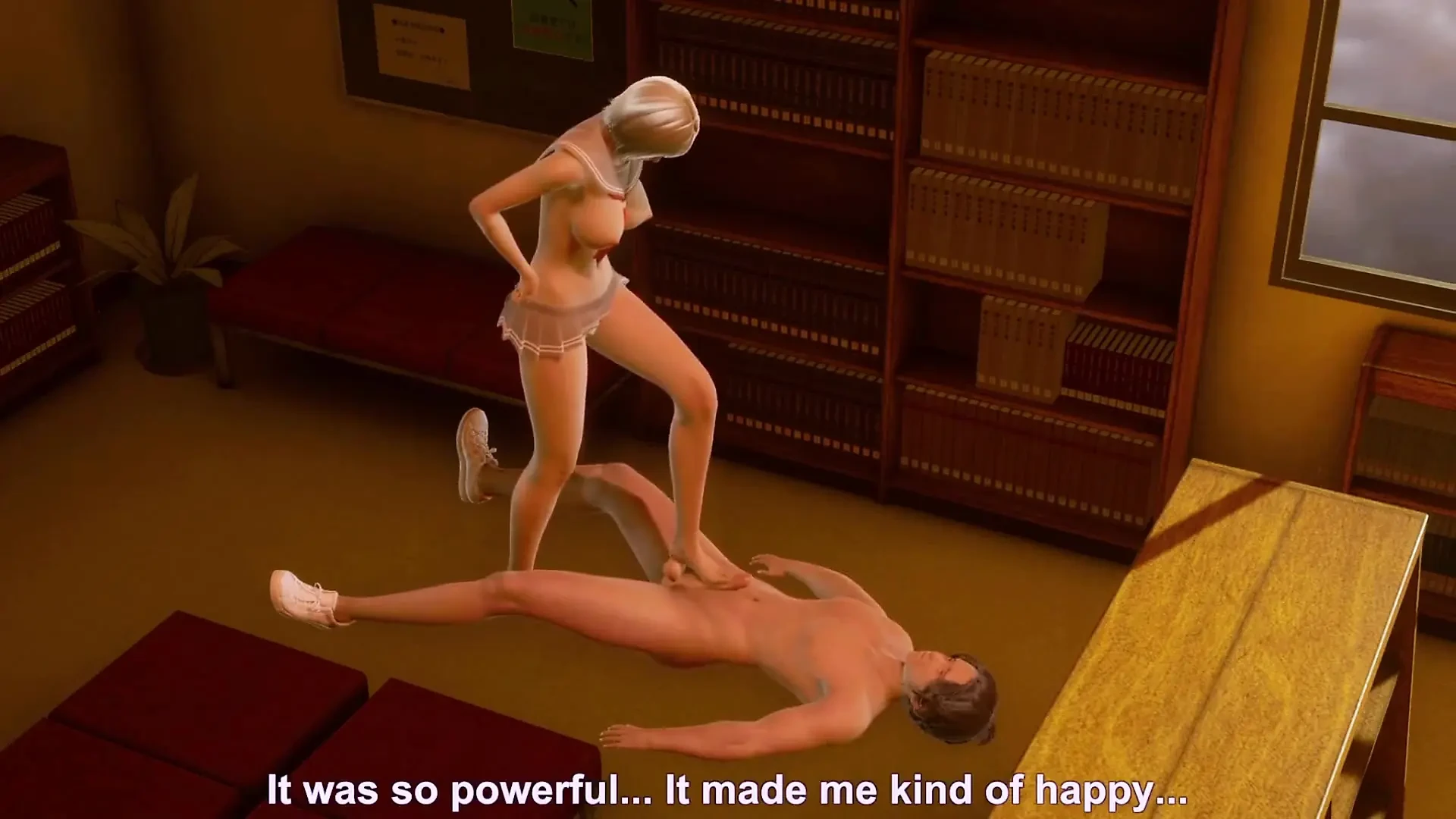 美妹得到年轻男人的鸡巴 - 3D动画