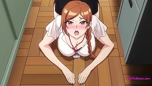 Pacar kampus menggoda teman sekelasnya di ruangan kelas hentai rahasia