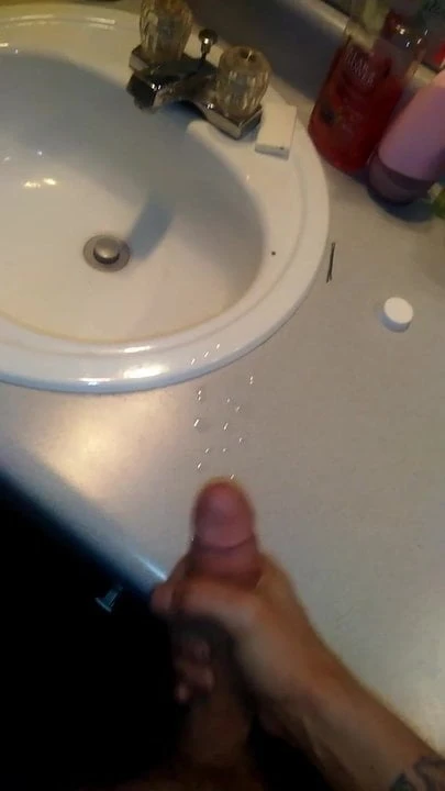 Cum explosion from my big white cock