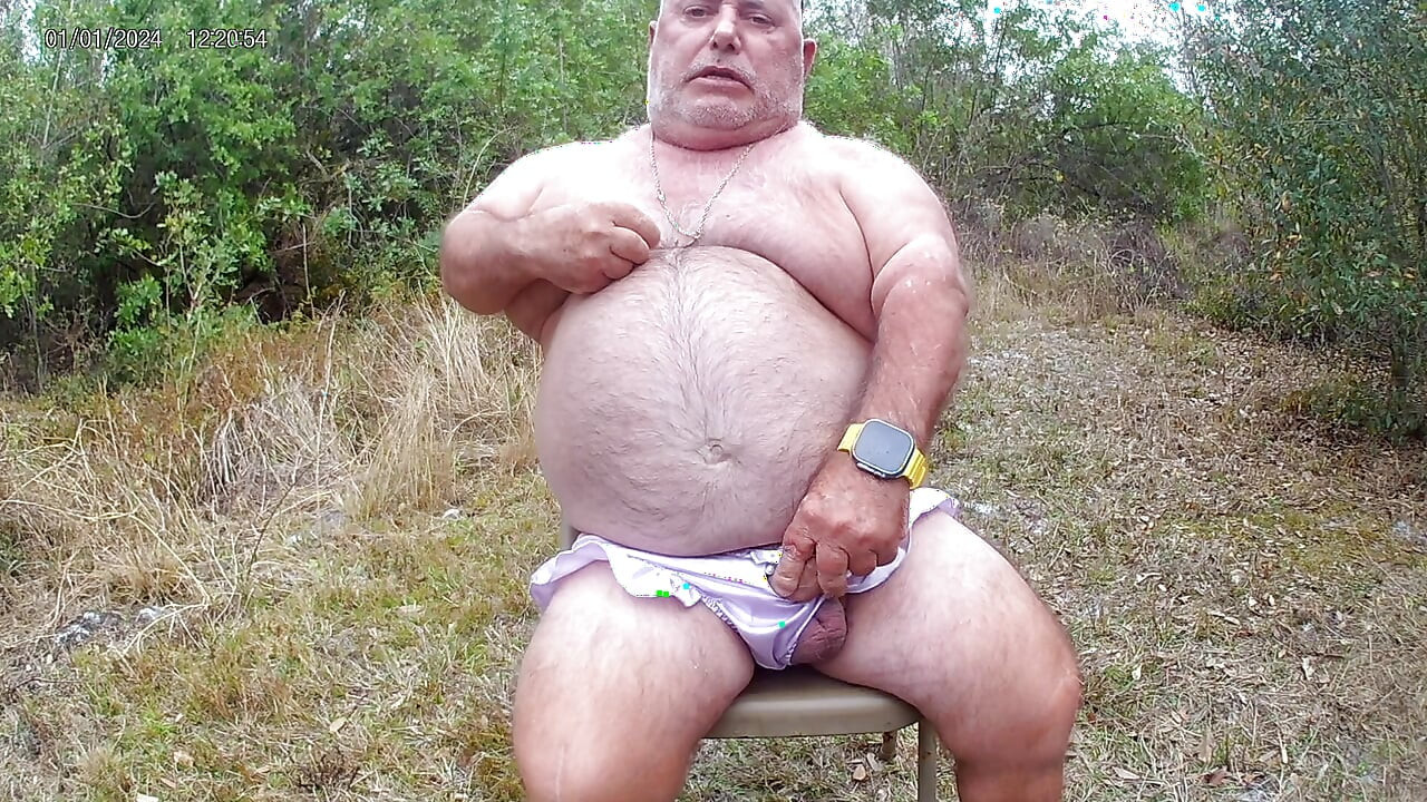 Edging wearing panties, edging my cock in the woods again.