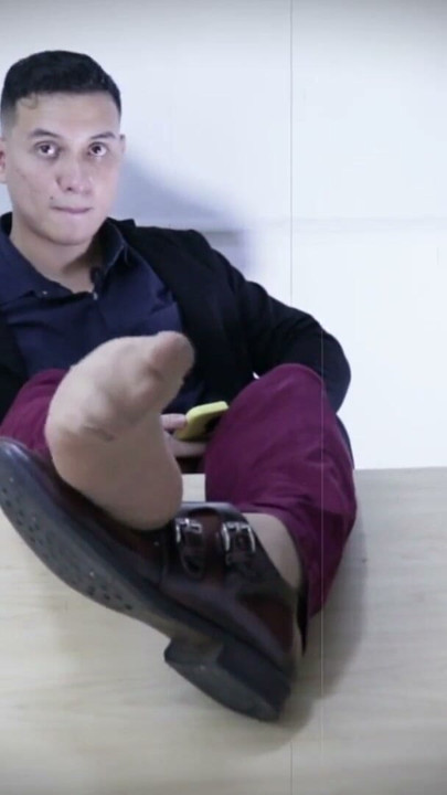 OFFICE MANAGER SHOWS HIS NYLON SOCKS | Clip 1