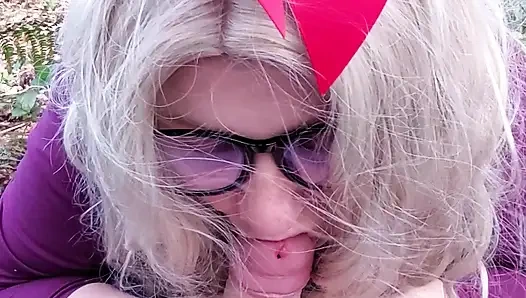 Blond bitch suck daddy's cuck