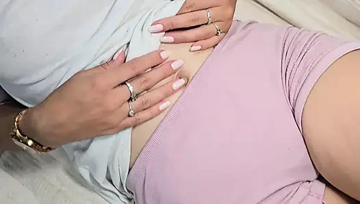I give my rich Latina stepsister a nice fuck until she gives her all her rich milk on her feet
