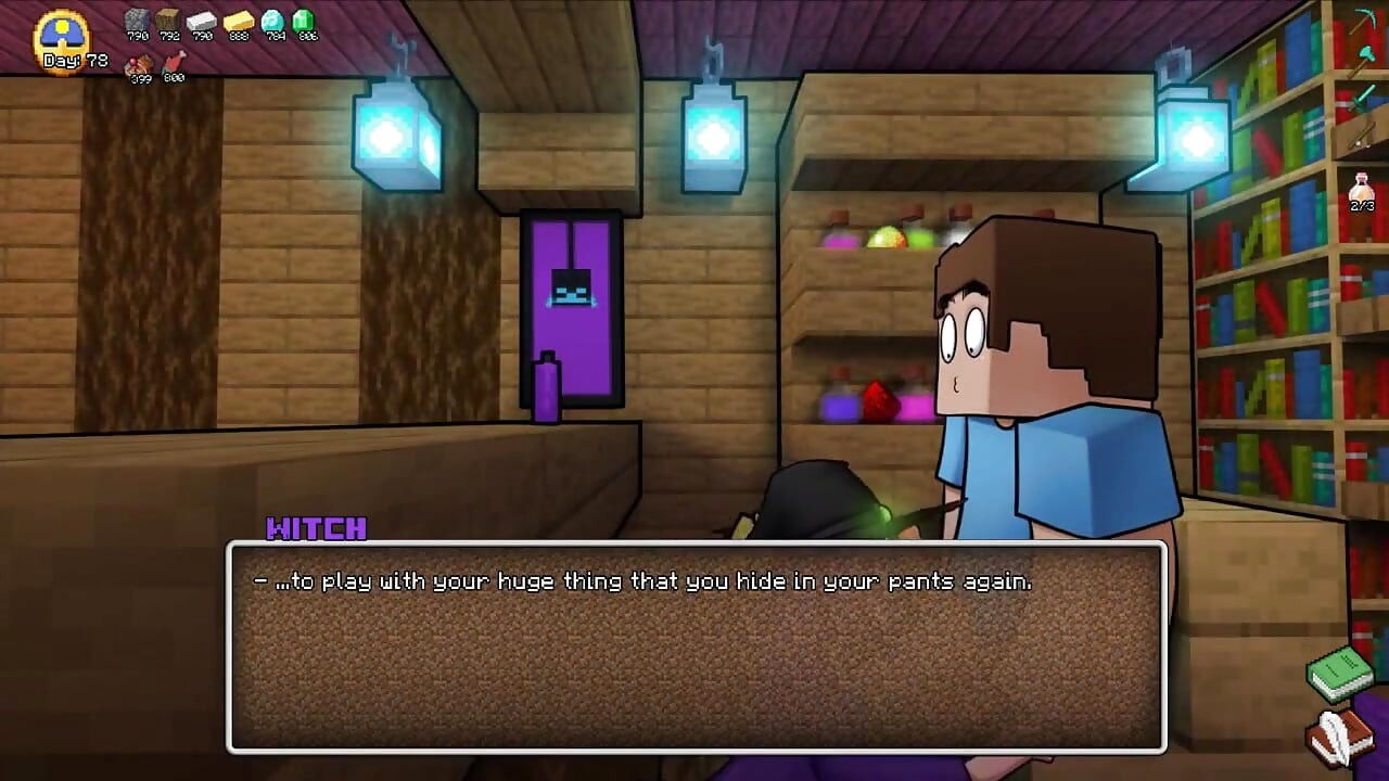 Kraf miang Minecraft - Bahagian 38 Witch menghisap saya! oleh Loveskysanhentai