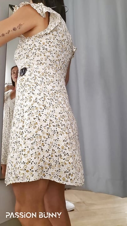 Clothes Changing - Fitting Room and Playing with Horny Pussy