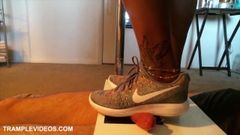 Cock box crushing and trampled in sneakers until cum