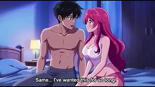 Üvey kız kardeş gece yarısı üvey erkek kardeşinin odasına geliyor 3 boyutlu anime