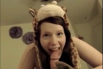Cute girl in hat swallows