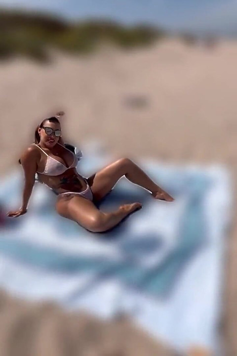 POV Fucking on the Beach with a Fan, Deep Blowjobs, Doggystyle and Missionary Outdoors