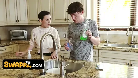 Busty Stepmoms Kenzie Taylor and Olive Glass Arrange a Naughty Stepson Swap