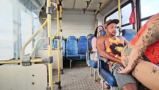 A SHAMELESS COUPLE RIDING IN PUBLIC TRANSPORT AND BACKSEAT PASSENGER FILMING EVERYTHING