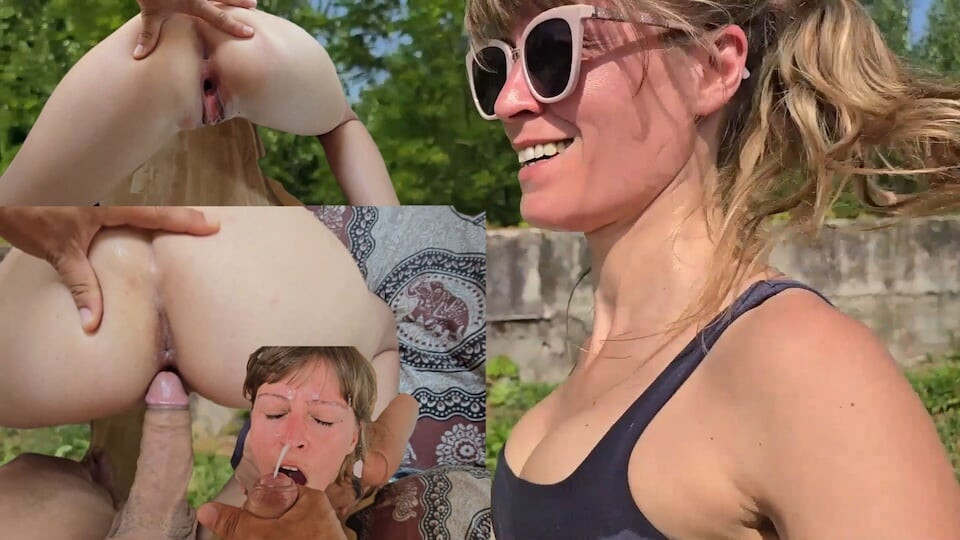 Sweaty Runner Comes Home, Catches Husband Watching Porn video and Jerking Off, Then Squirts on His Cock