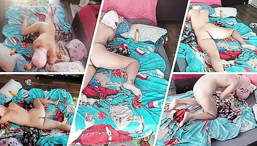 Foreplay in the bedroom with an amateur couple.