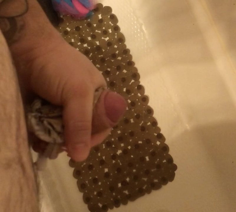 Showing off cum shot