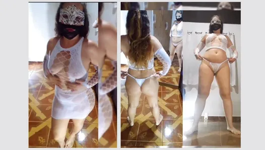Mirelladelicia essaye de nouveaux vêtements sexy, partie 2, strip-tease et exhibitionnisme