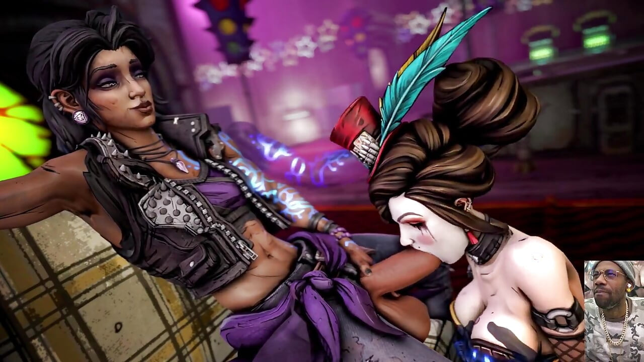 Two Scavenging Sluts Licking on a Big Breast Transgender BBC, Mad Moxxi Deepthroating Amara’s Cock