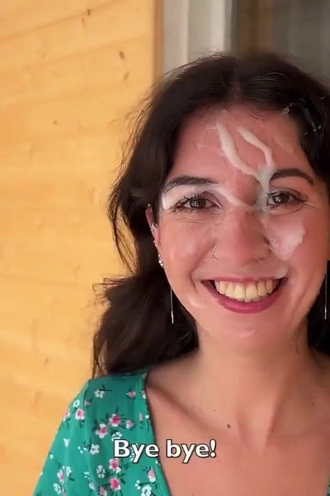 Triple Cum on Face for Village Whore - Public Cumwalk