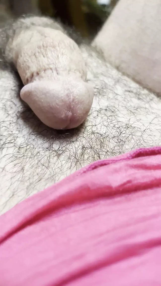 Closeup of me cumming from a sissygasm during a rough fuck with my machine