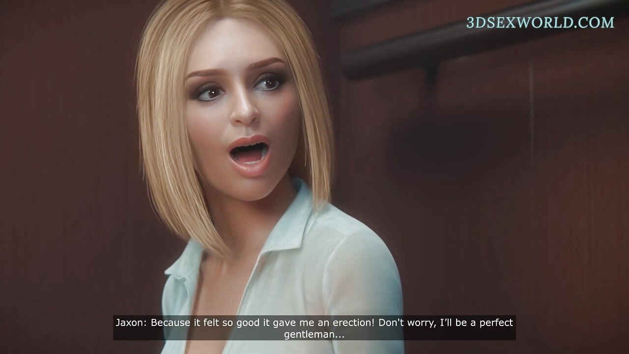 Mamă sexy secretară blondă prinsă într-un lift cu un coleg de muncă cu pulă mare și neagră (joc sexual 3D)