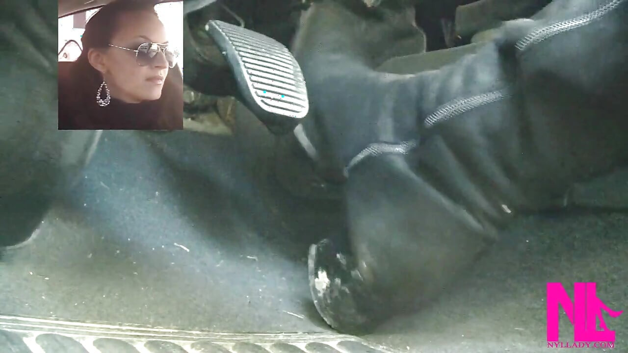 Driving Fast in Black Suede Knee High Boots