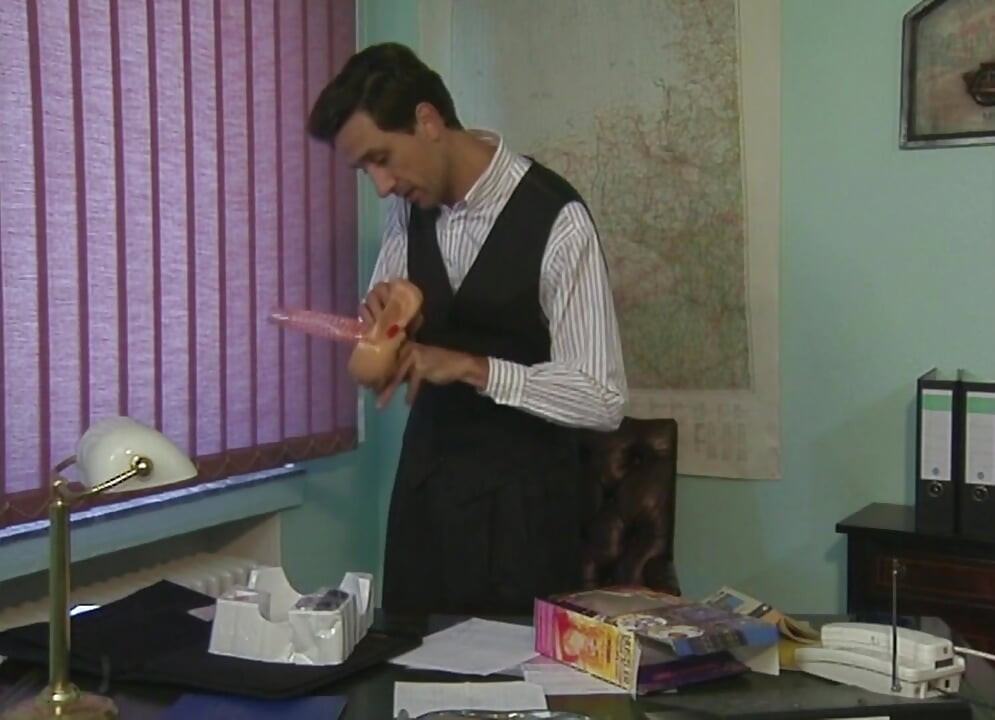 Mega hot blonde German MILF rides dick in the office