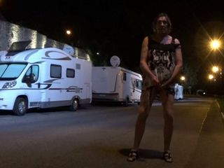 transgender travesti sounding dildo lingerie  outdoor  137a