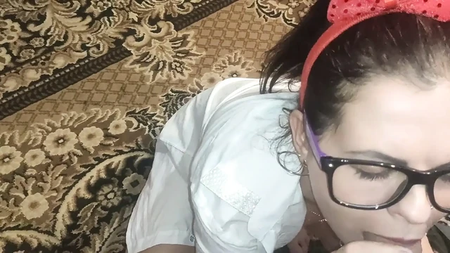 Snow Girl with Glasses