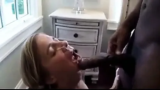Wife taking a huge BBC facial