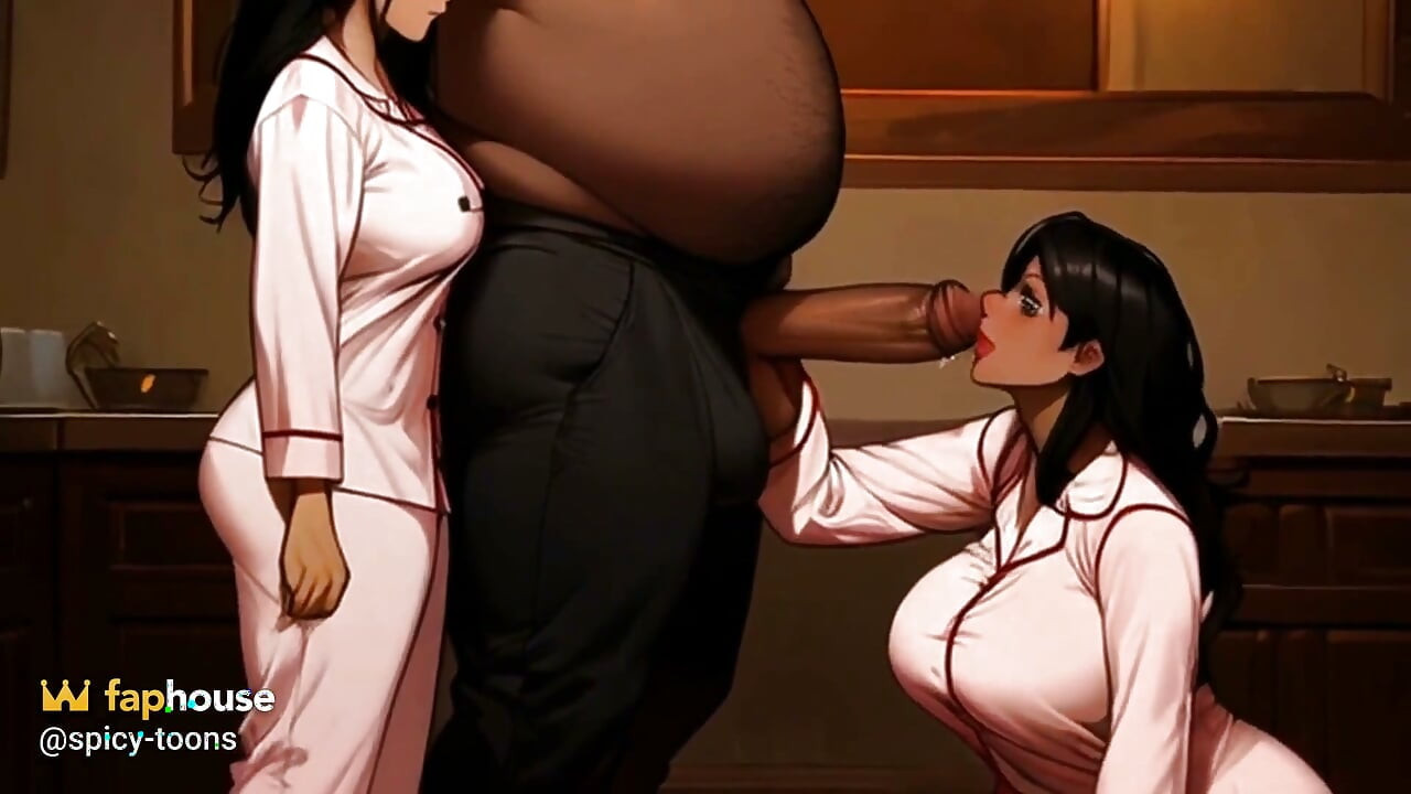 Maria, a MILF ensina sua enteada como chupar pau