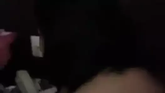 Whore drinking cum from a condom