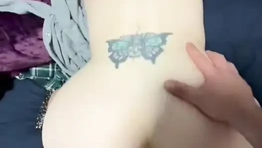 Nackter rücken von hinten