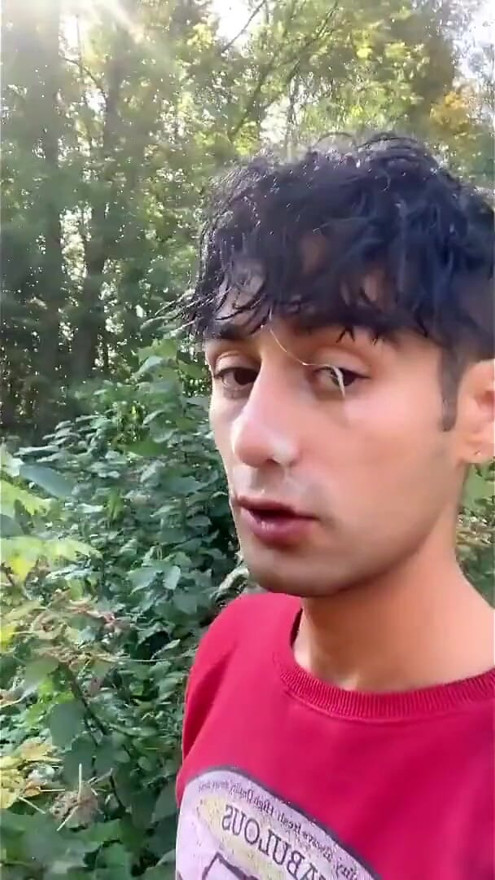 Walk and Jerk off with Cum on Face by Stranger Outdoor