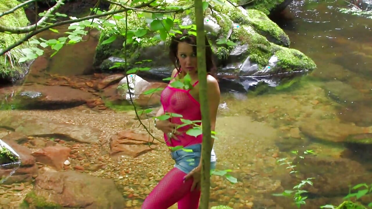 Anal fucking in the forest in fishnet bodystockings