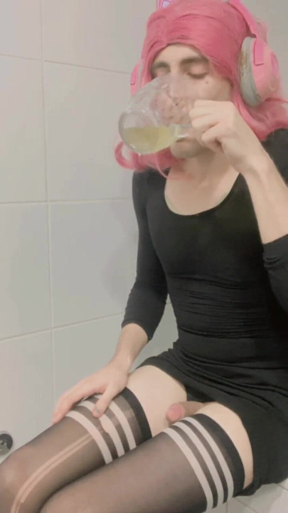 sissy camila drinks piss