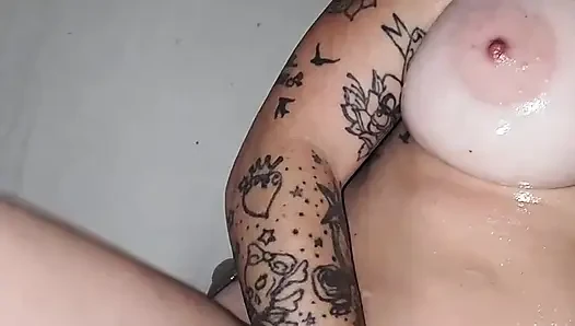 Milf with big tits oiled up and fucked