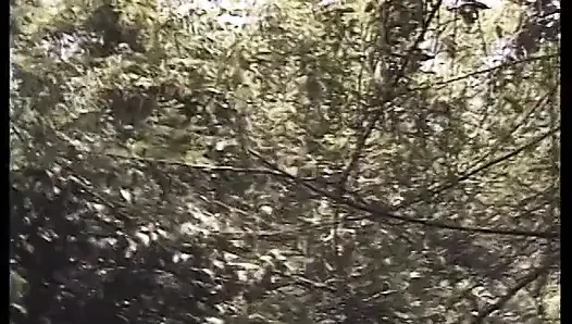 Biker boy fucks two bitches in the woods