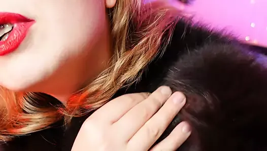FUR SOUNDS fetish video of touching fur coat - ASMR relax sounding